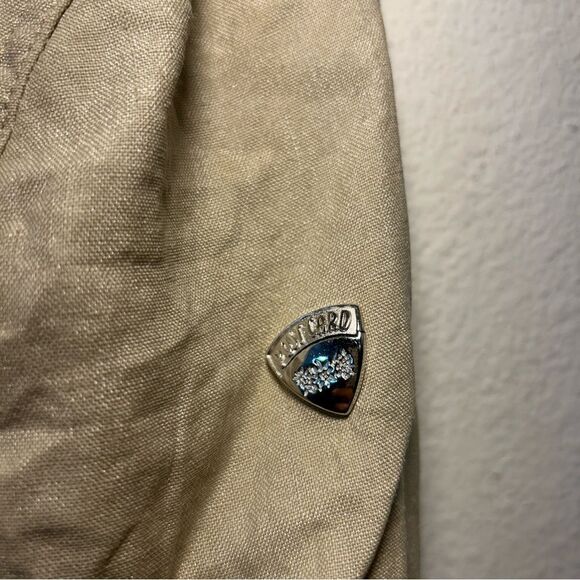 Post card Bergdorff Goodman ladies coat 6 brown linen moto biker capsule casual - Picture 3 of 16